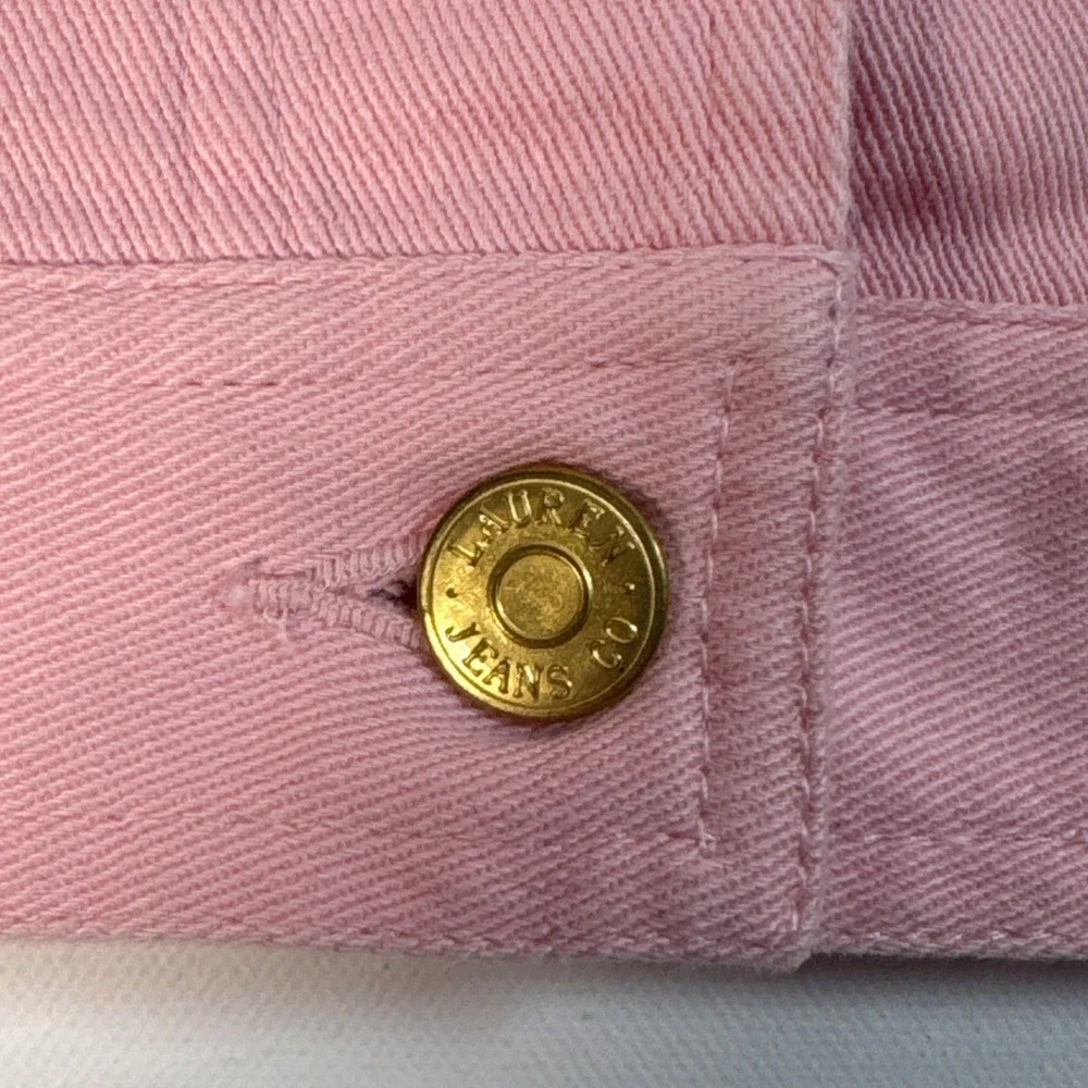 Lauren Ralph Lauren Jeans Company Pink Denim Jacket Colorful LRL Women's Large - Picture 5 of 10